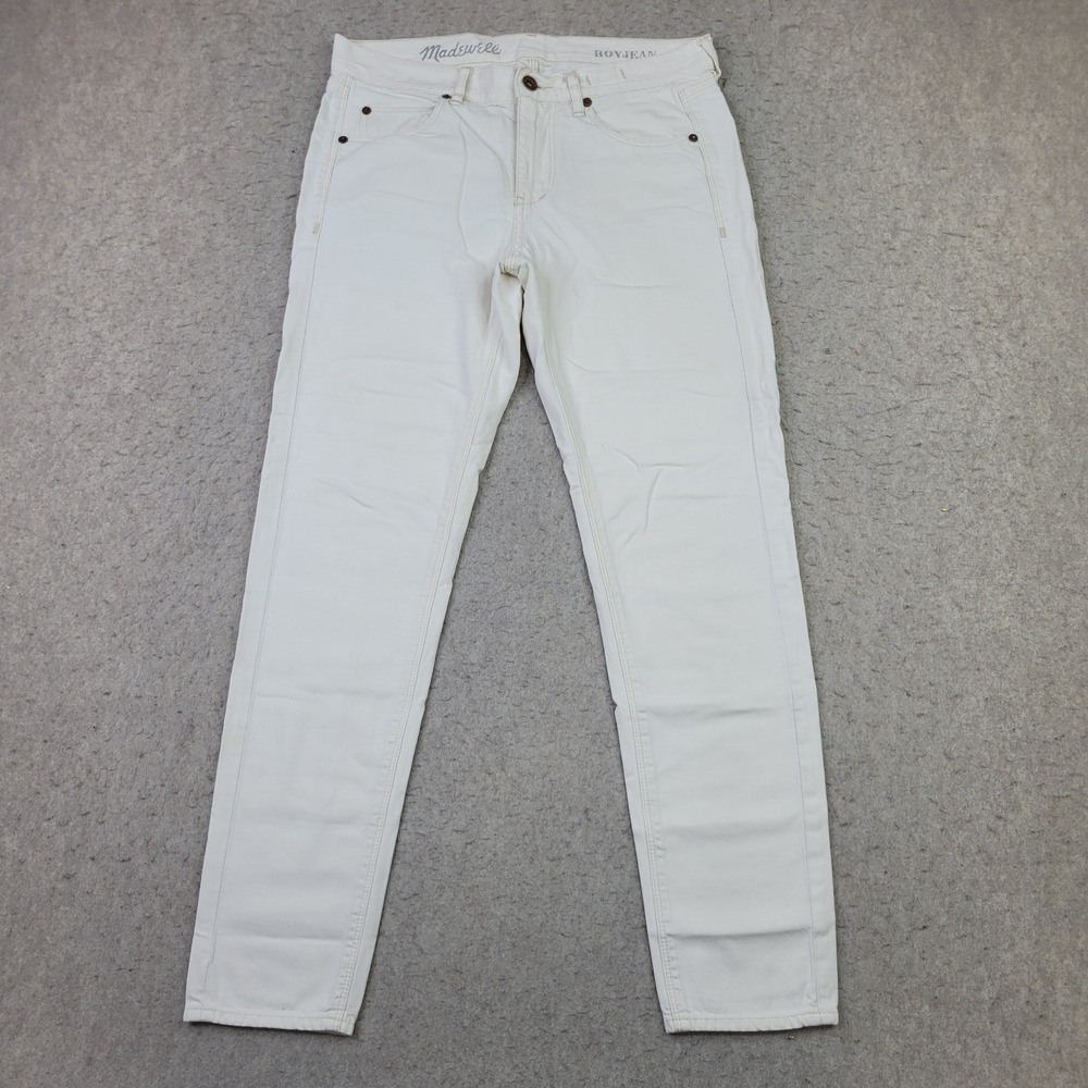 Madewell Boy Jean‎ Womens 26 White 30x28 Mid Rise Stretch